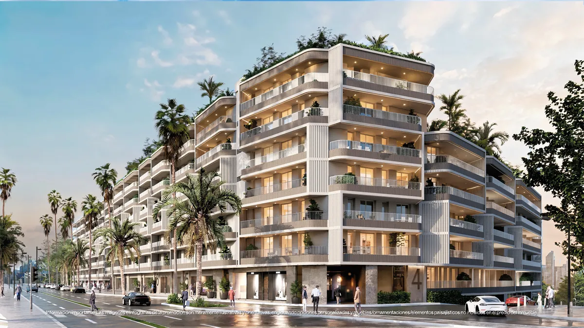 Residencial Magna — aerial view of the 353-home development in La Carihuela, Torremolinos